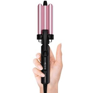 Farery MINI Pro 3 Barrel Hair Waver Portable Beach Wave Crimper Pink NEVER USED